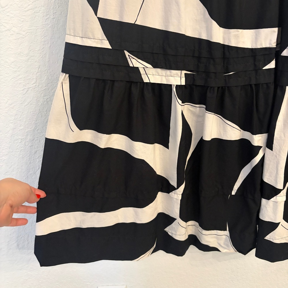 Anthropologie Maeve Somerset Maxi Dress 1X Abstract Geometric Tiered Smocked - Picture 7 of 13